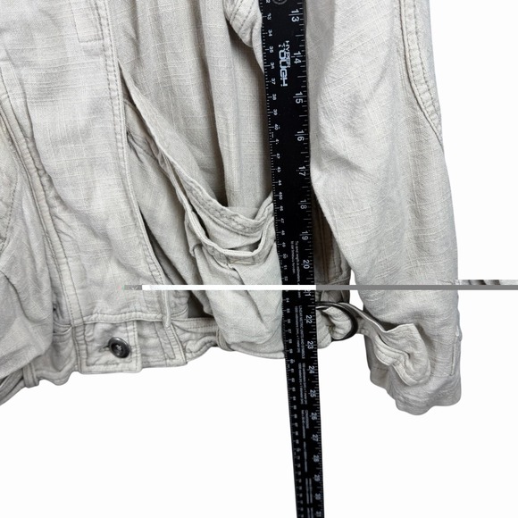Free People Jayde Safari Bomber Embroidered Utility Slouchy Jacket in Sand Sz S - Picture 9 of 12